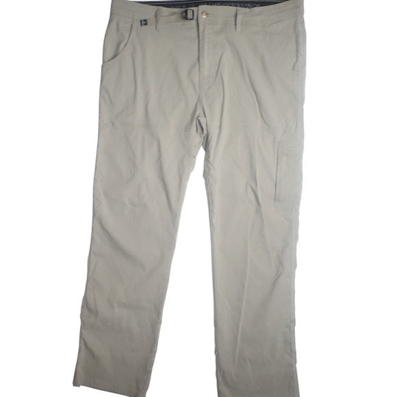 Prana Stretch Zion Pants Mens 40 33 Tan Nylon Quick Dry Hiking Trail Gorpcore - Picture 1 of 7